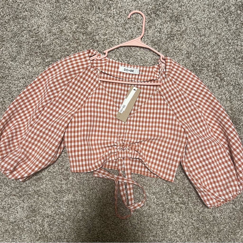 Gingham Pattern Crop Top